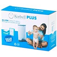 Korbell - Recarga de pañales - MAXI - 26 L - X3 - Biodegradable - Antiolor - Capacidad de 330 capas por recambio
